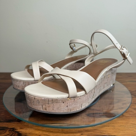 Franco Sarto Pelma Platform Wedge Sandal in Beige - Picture 3 of 15